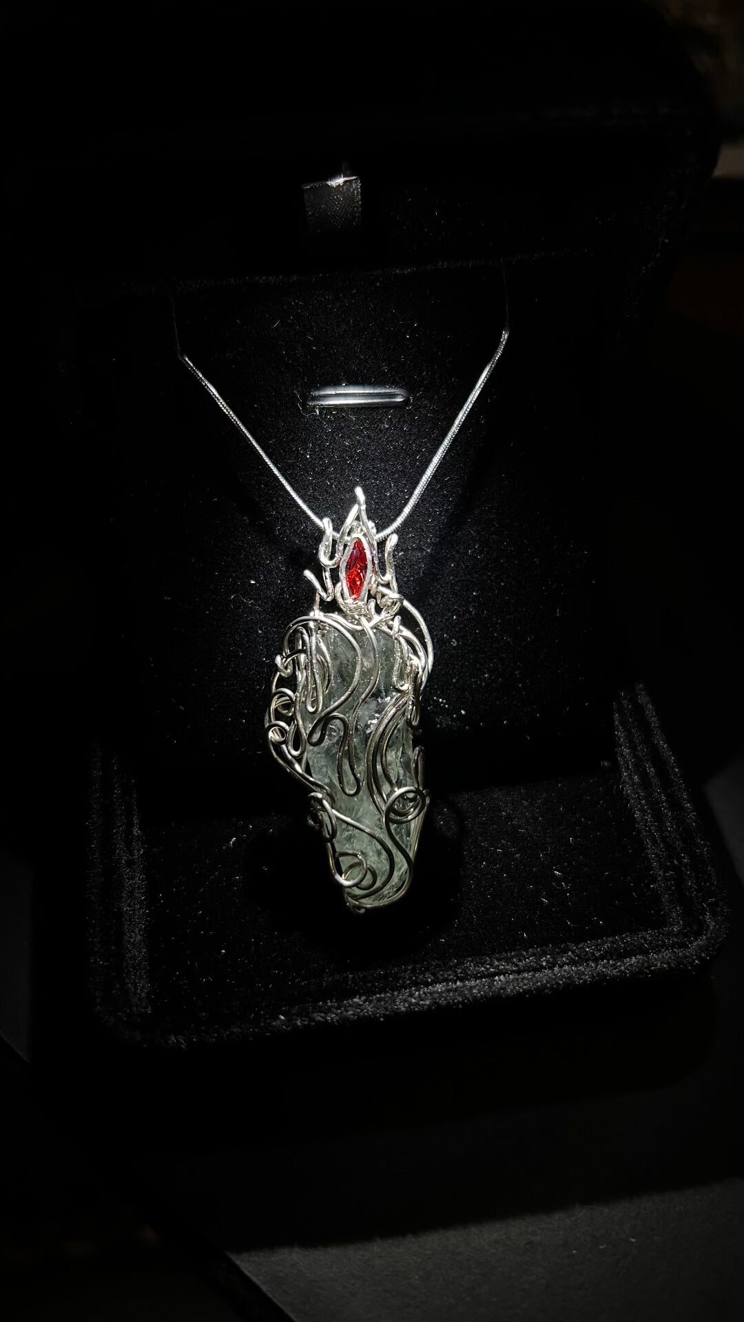 Wire Wrapped Green Phantom Quartz Pendant