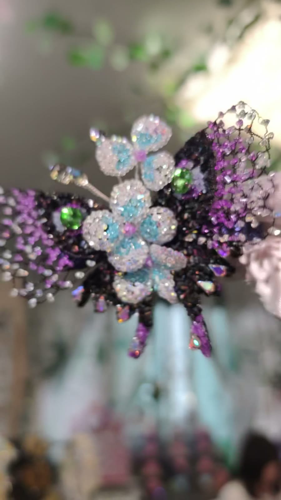 Butterfly Hair Clip with Crystal Beads