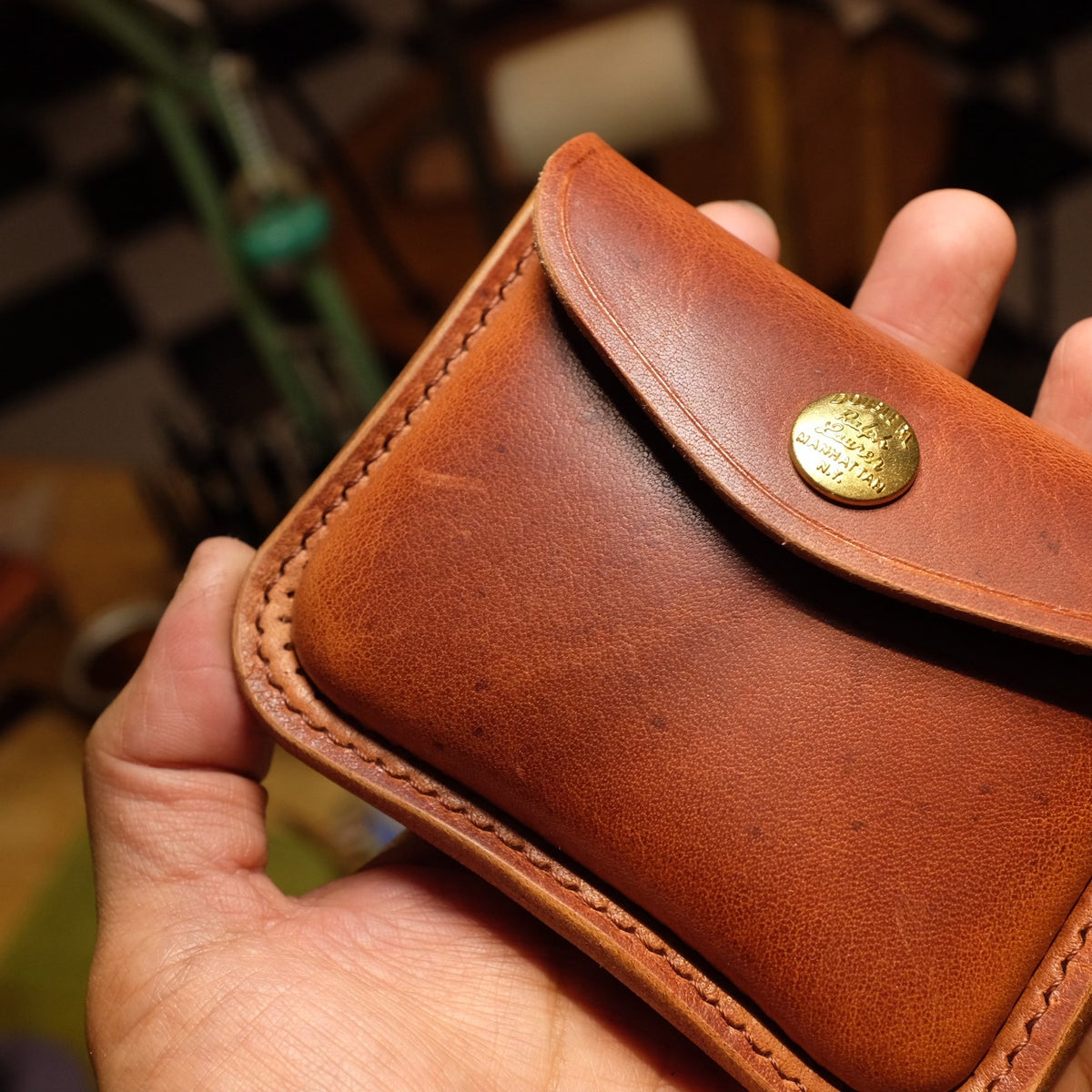 Leather Pouch with Brass Snap