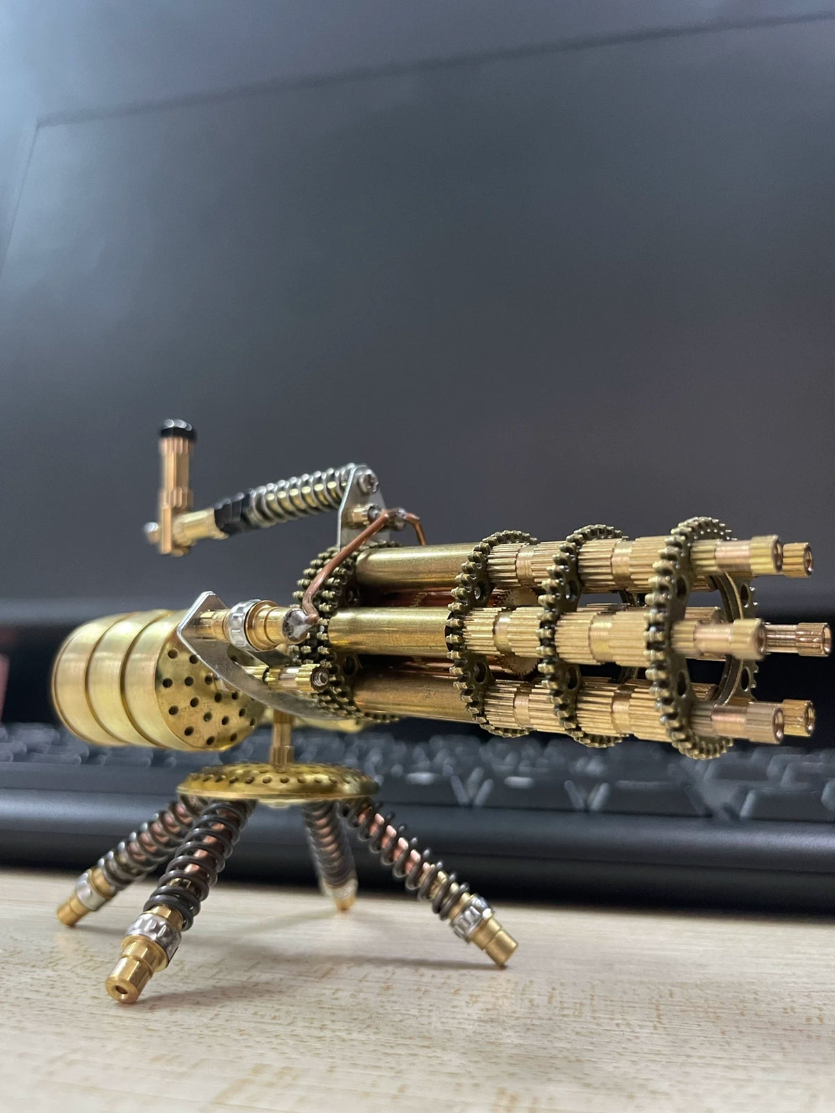 Steampunk Brass Rotary Barrel Metal Model