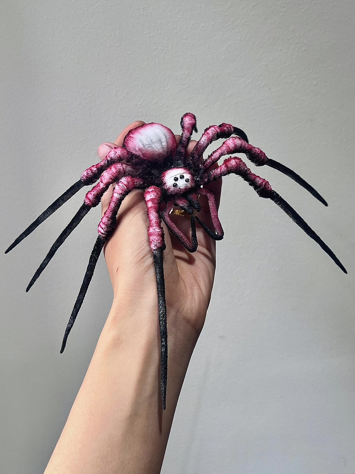 Chenille Stem Plush Spider with Articulated Legs