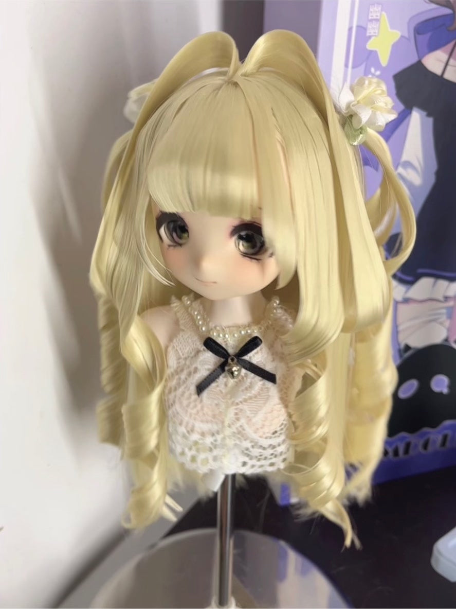 Doll Wig Pale Blonde Twin Tails