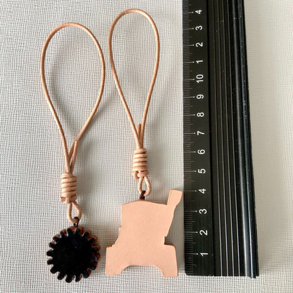Handcrafted Leather Charms Set – Robot and Spherical Creature