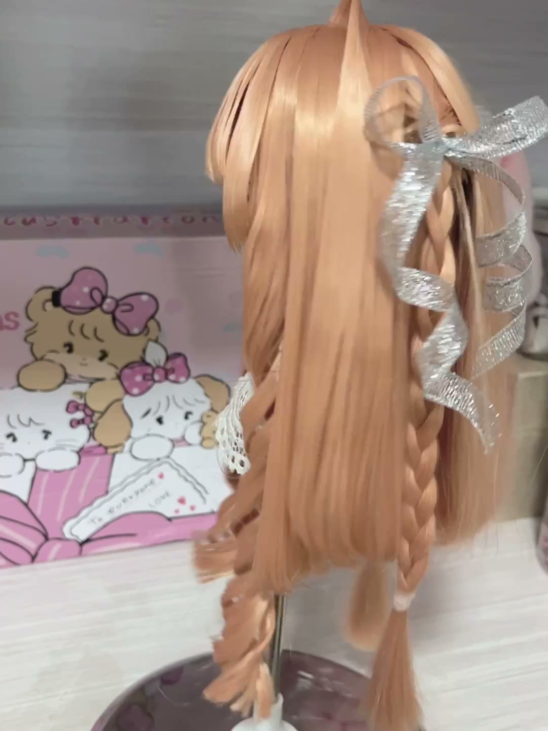 Doll Wig with Twin Spiral Curls