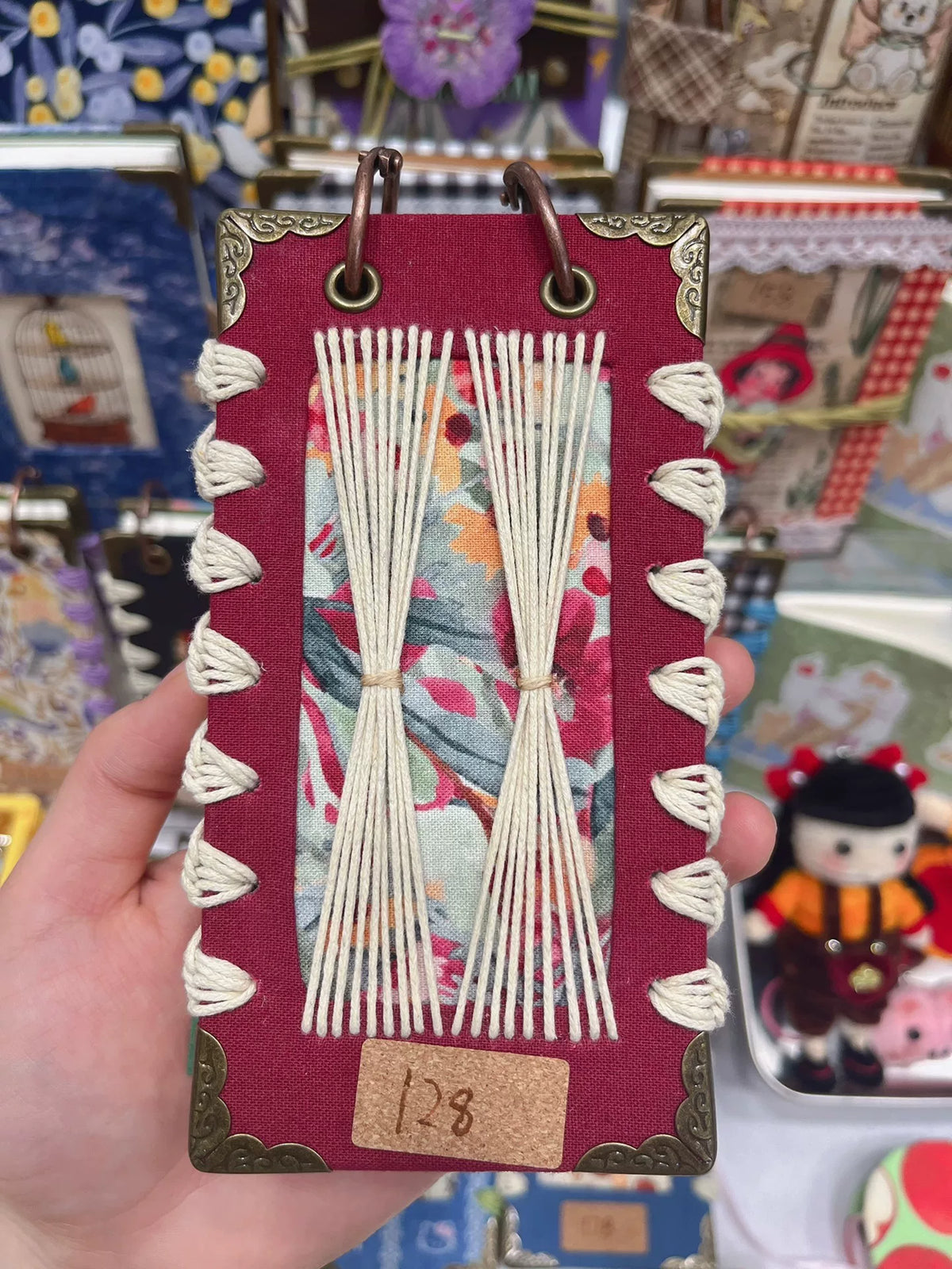 Vintage Handgemaakt Notboek met Bloemenprint