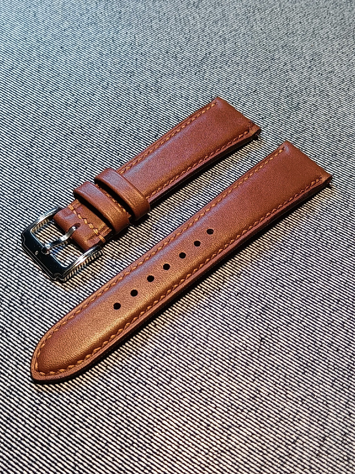Brown Leather Watch Strap 22mm