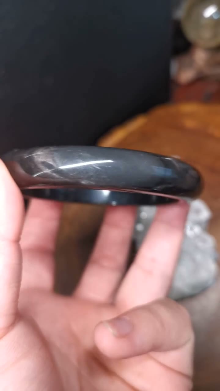 Silver Sheen Obsidian Bangle 58.8mm Inner Diameter