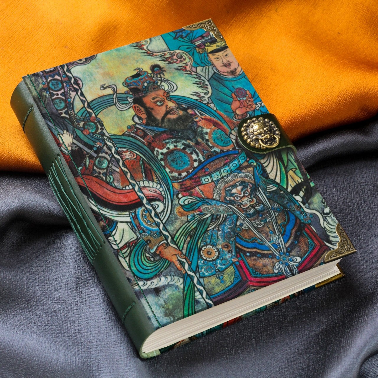 400-Page Blank Notebook with Traditional Figure Cover and Metallic Clasp