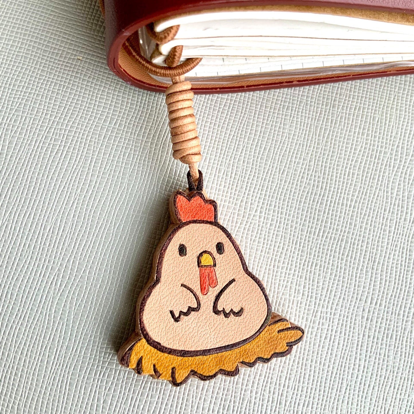 Handcrafted Leather Charm Set with Cartoon Motifs