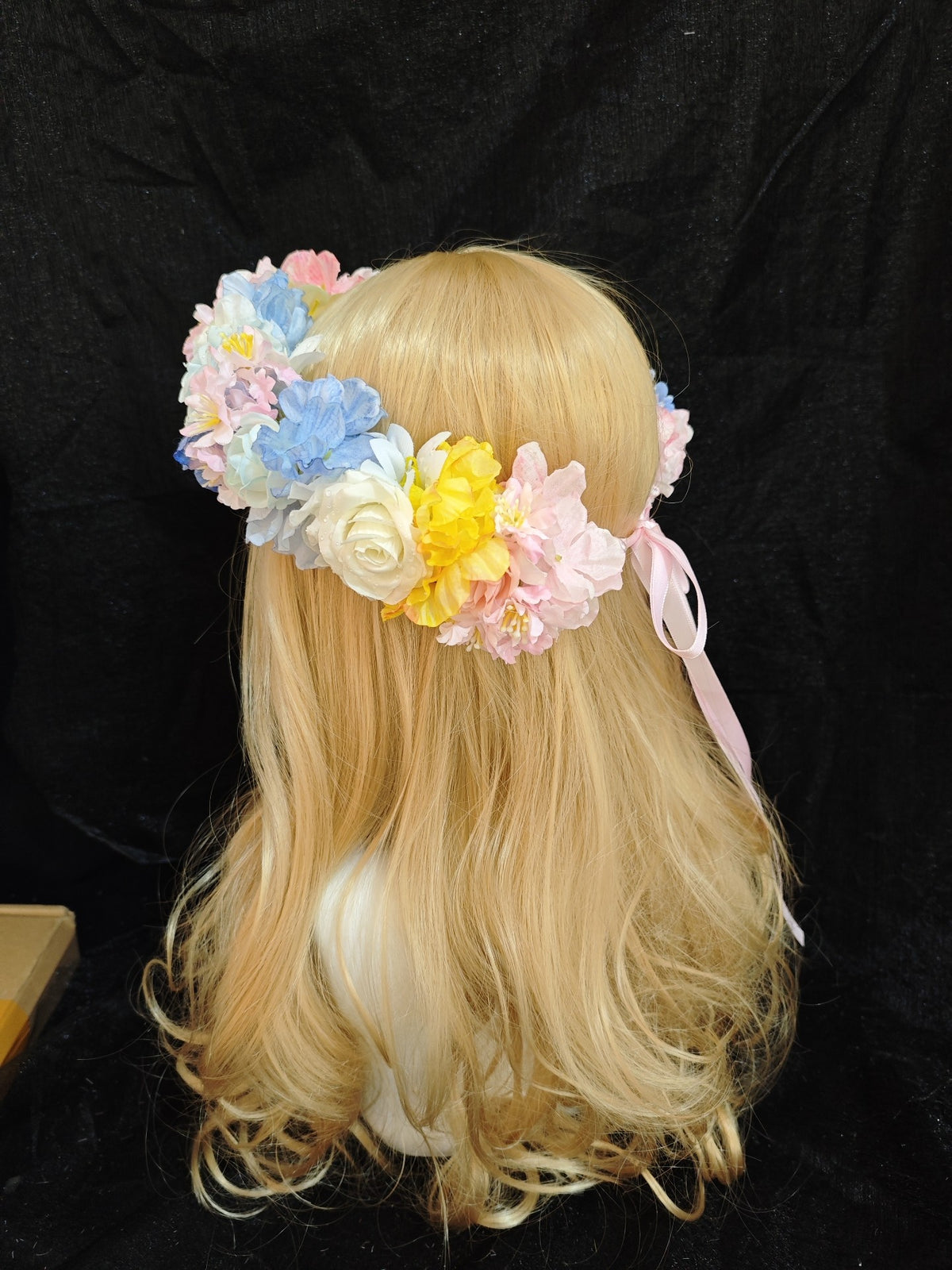 Handcrafted Pastel Flower Crown with Ribbons