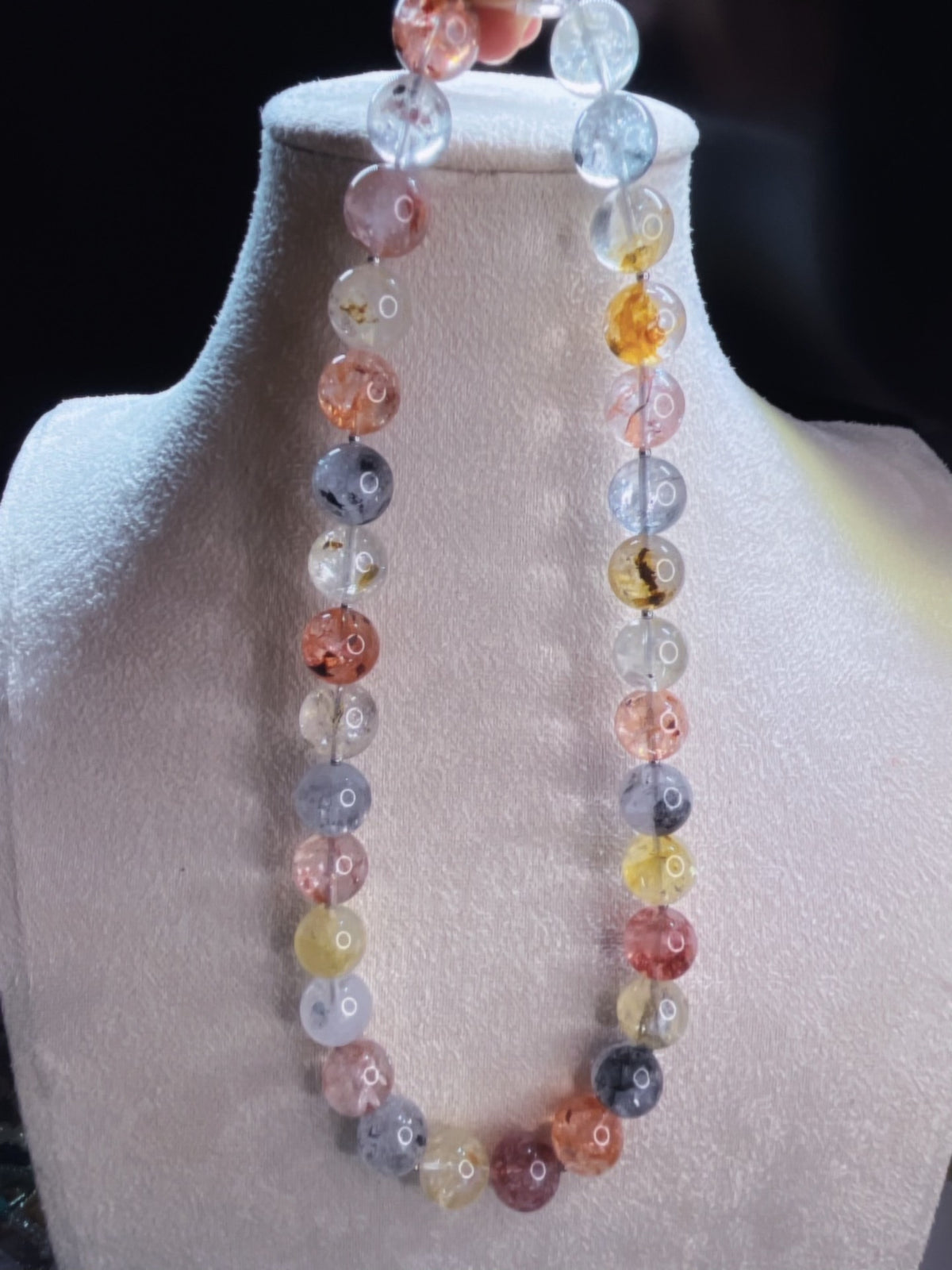 Crystal Beaded Necklace Natural Multicolor