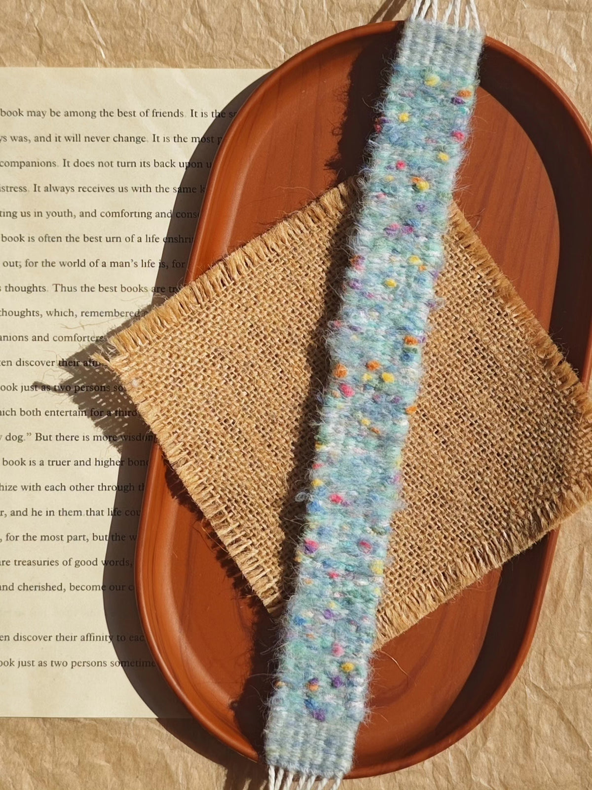 Handwoven Speckled Teal Wrist Strap