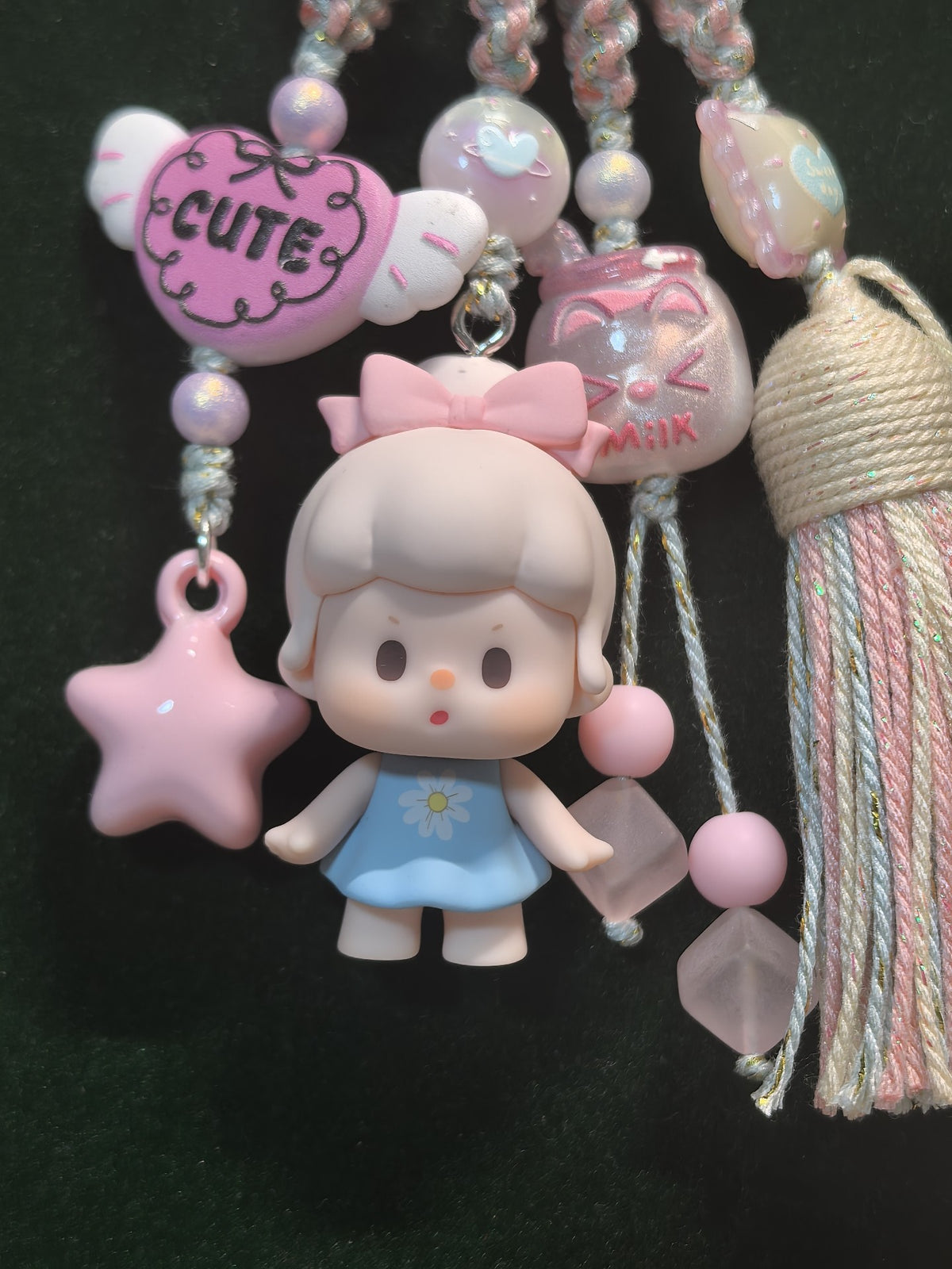 Cute Girl Charm Phone Bag Keychain