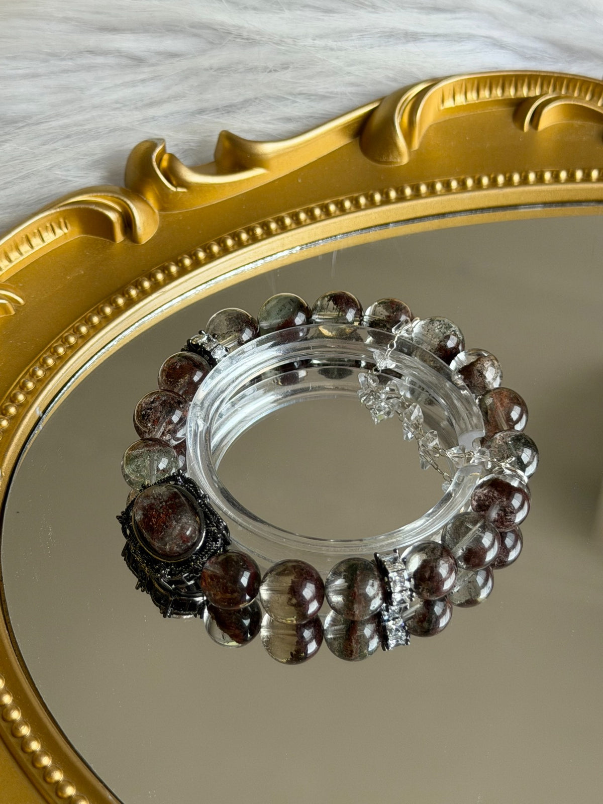 Natural Phantom Quartz Beaded Bracelet 10mm