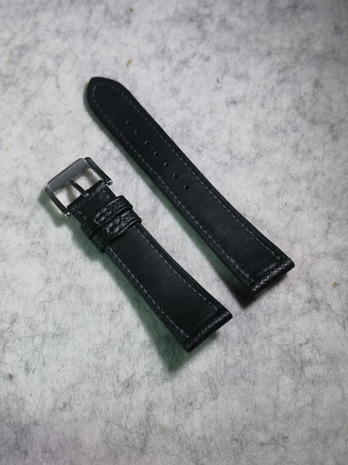 Black Leather Watch Strap 20mm to 18mm