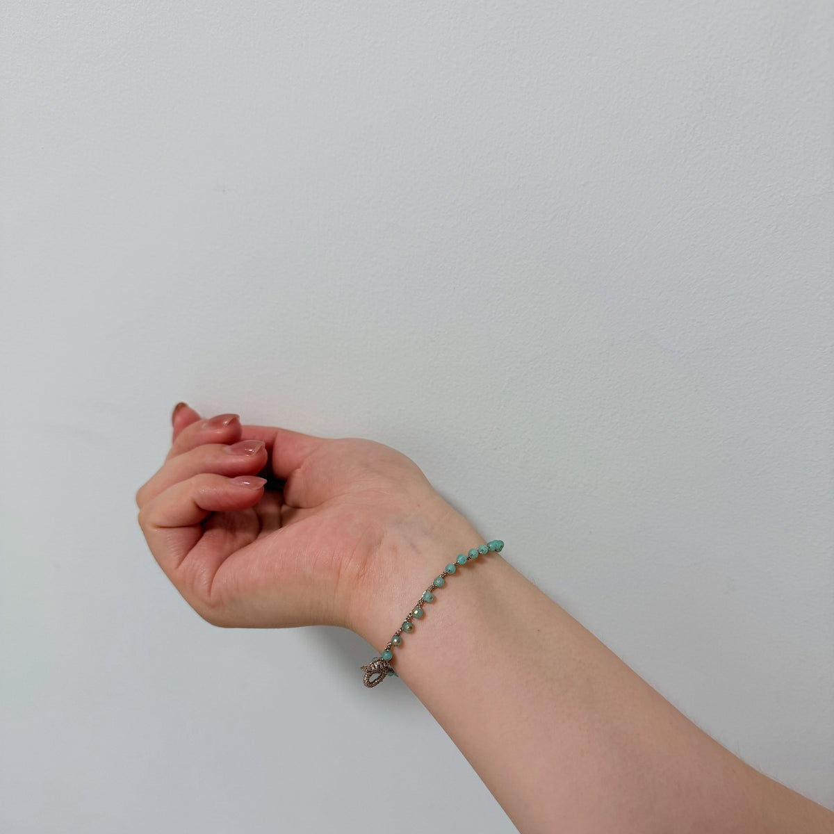 Merelblauwe Gehaakte Kralenarmband