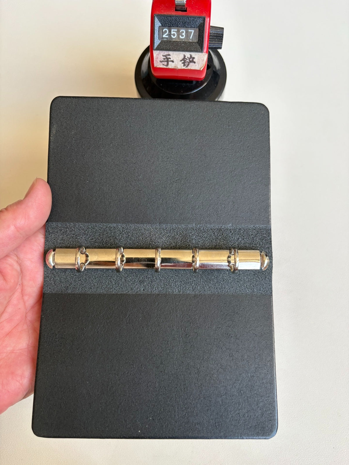 Black Dollaro Leather Ring Binder