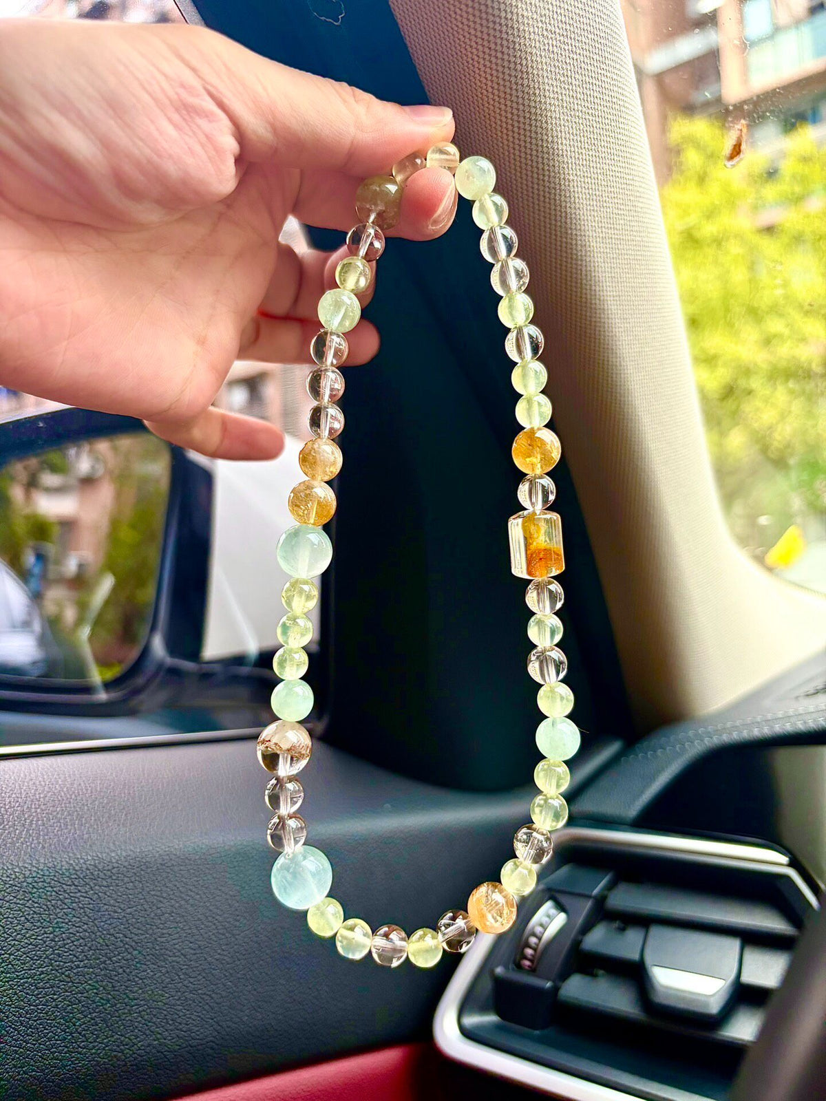 Natural Stone Double Loop Beaded Bracelet