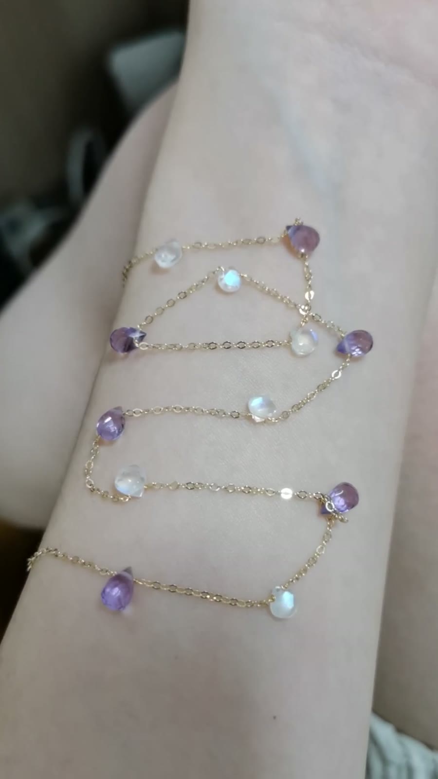 Amethyst Moonstone Beaded Body Chain