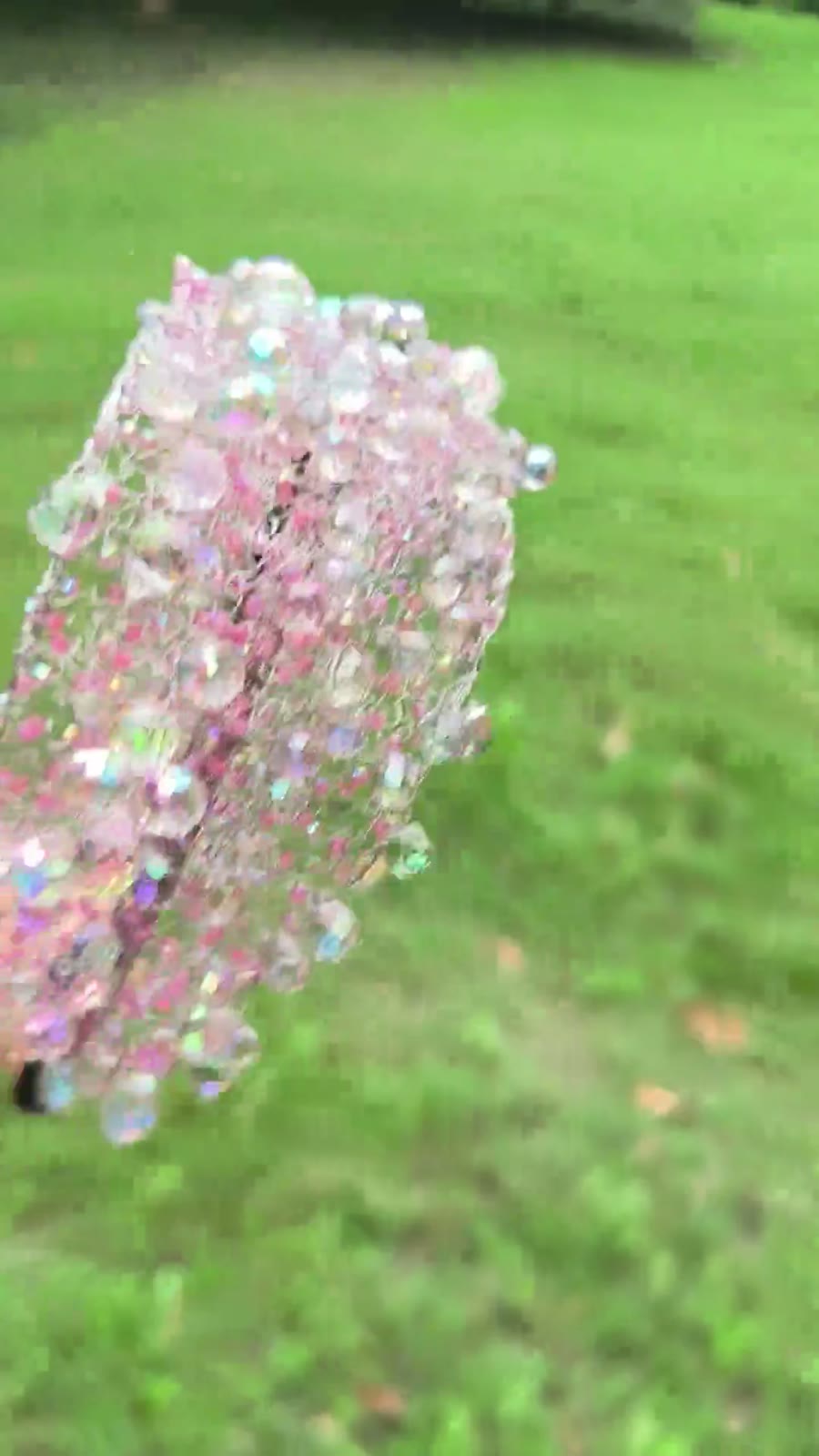 Large bandeau en maille de cristal fait main