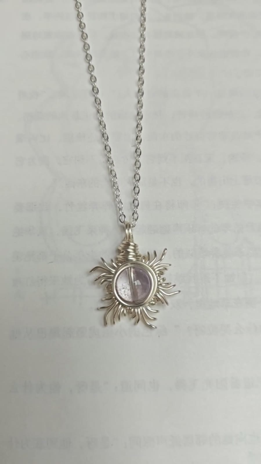 Sonnenblume Amethyst Wickdraht-Halskette