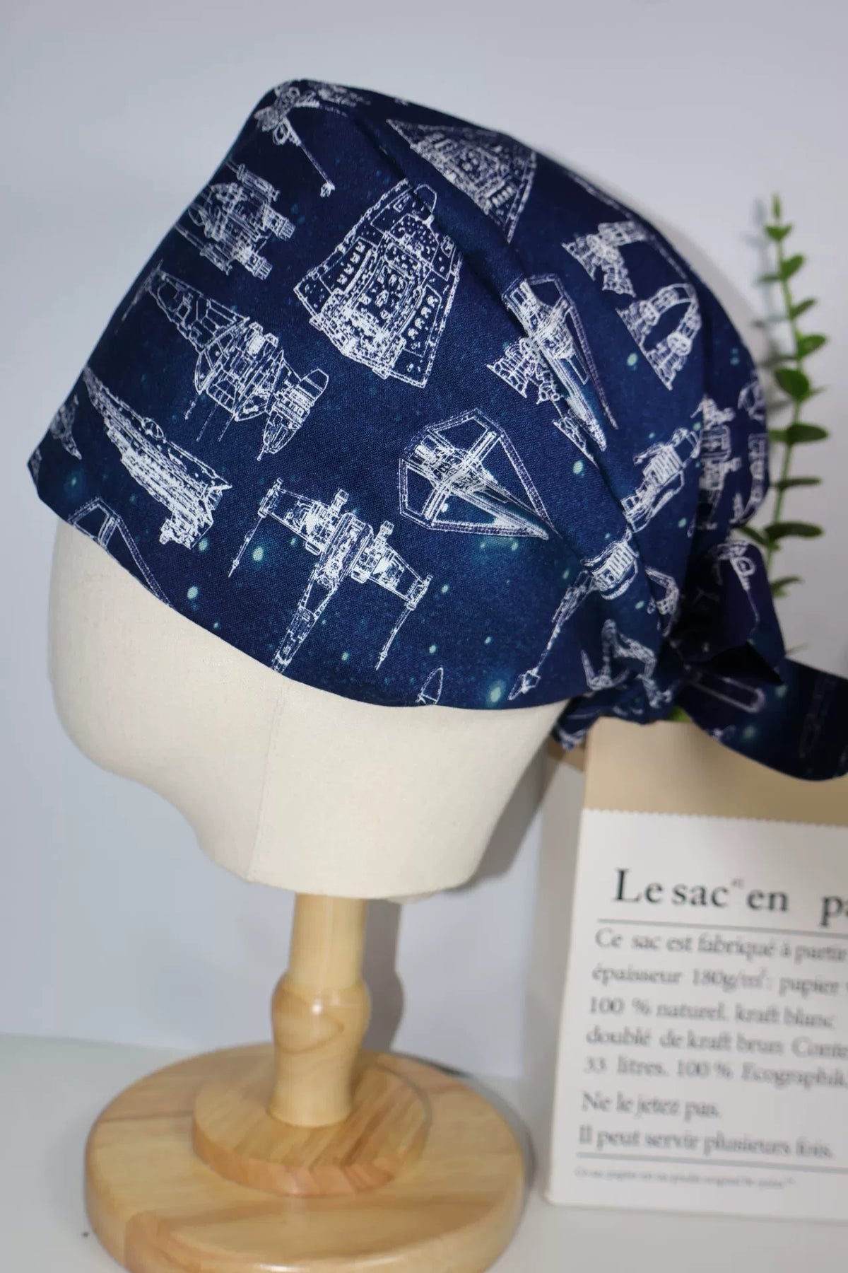 Gorro quirúrgico de algodón con estampado espacial