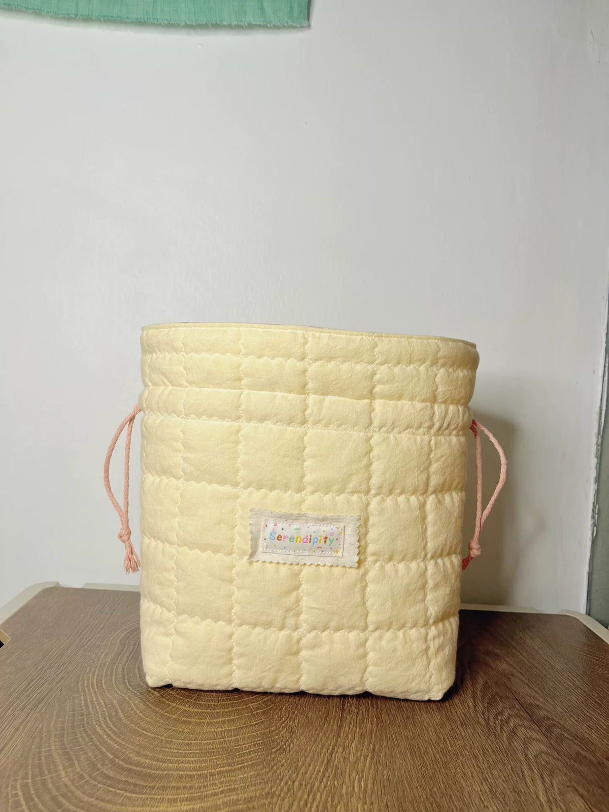 Quilted Drawstring Pouch for Camera and Cosmetics