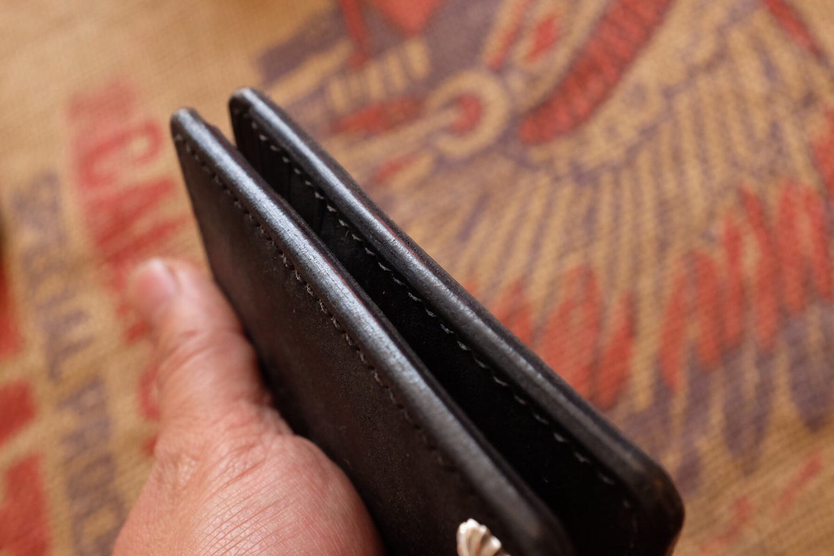 Handcrafted Leather Wallet with Silver Stud
