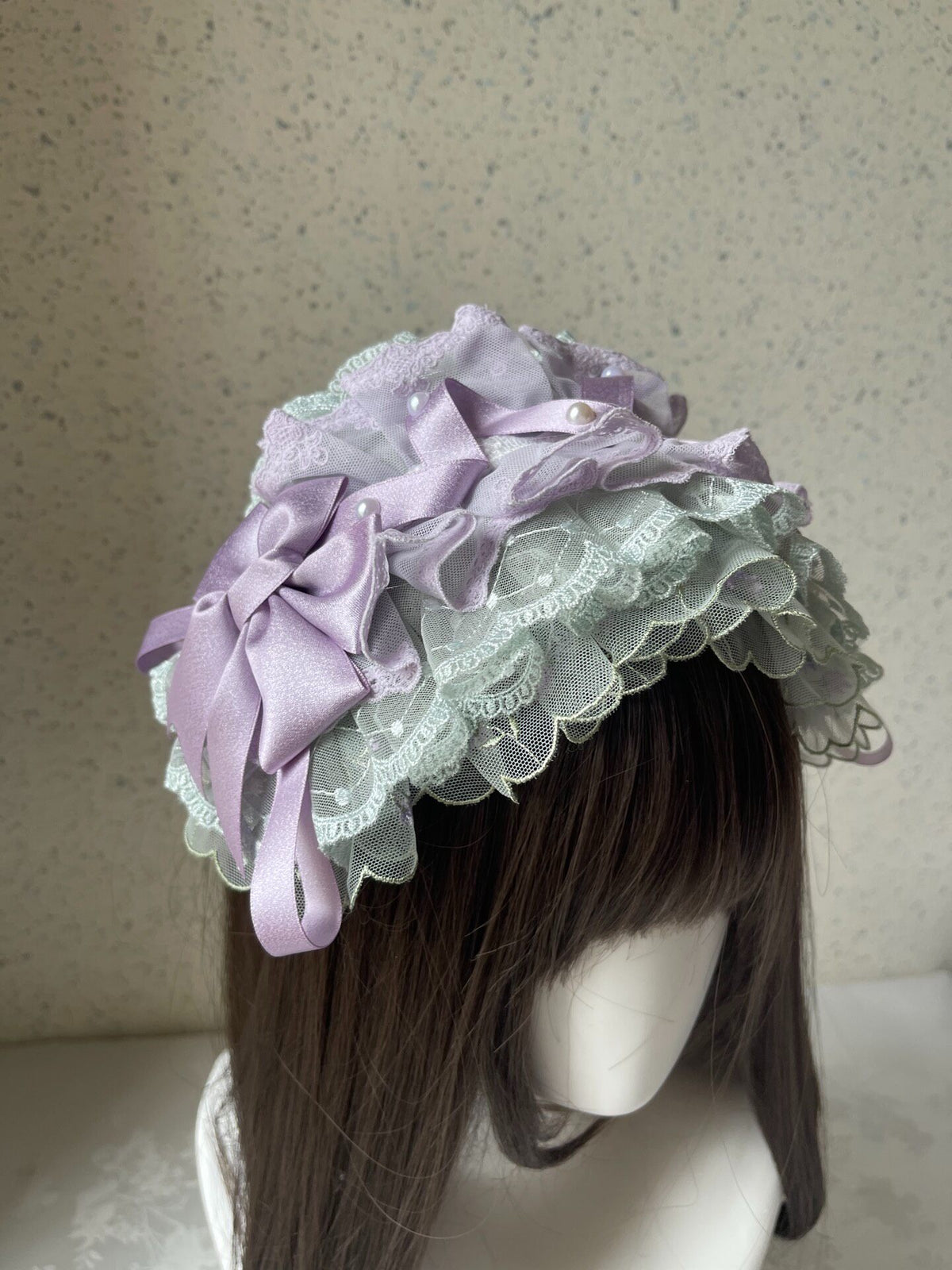 Purple Green Lolita Lace Headband Handmade