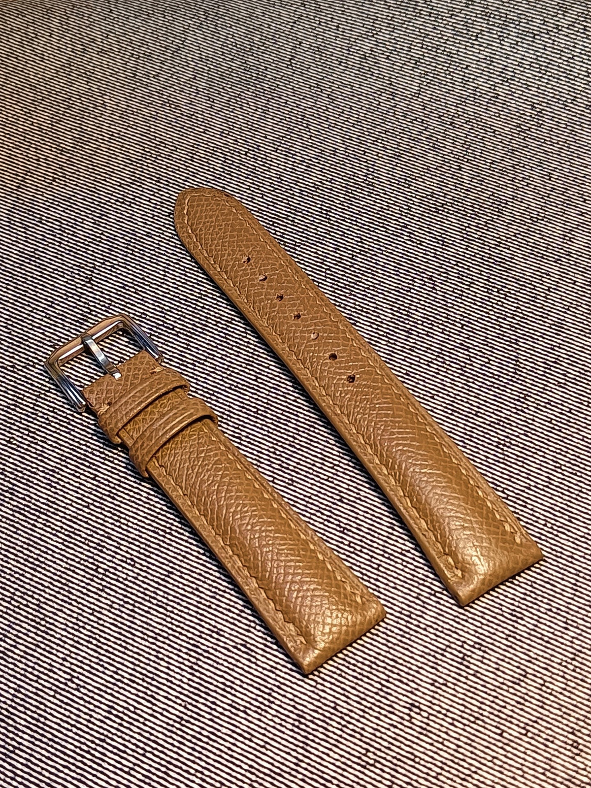 Epsom Leather Watch Strap Brown