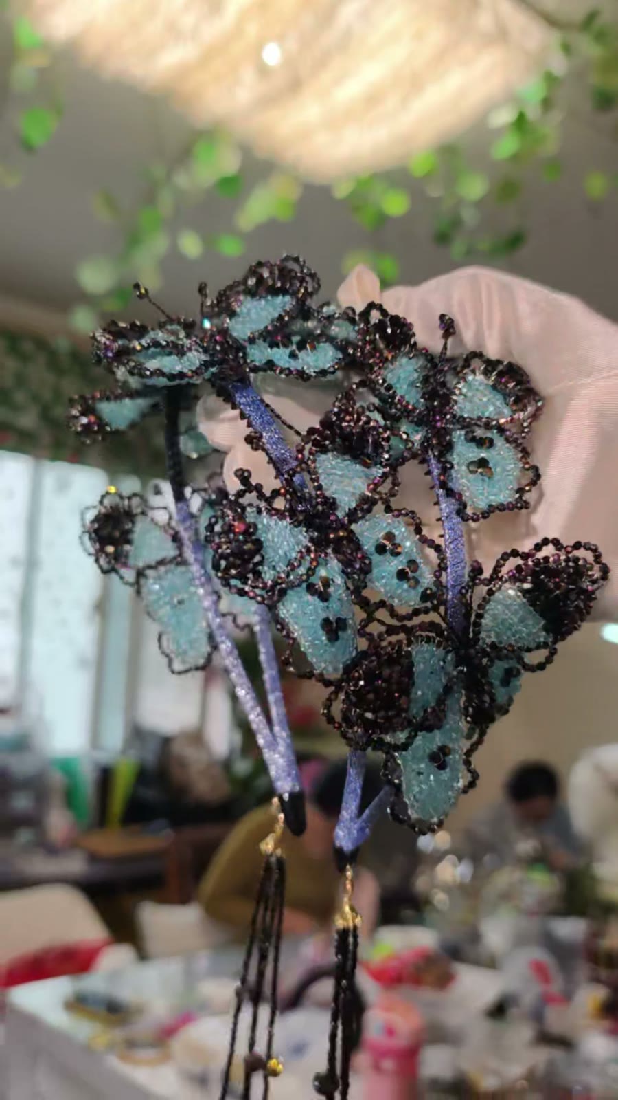 Butterfly Hair Clip Crystal Copper Wire