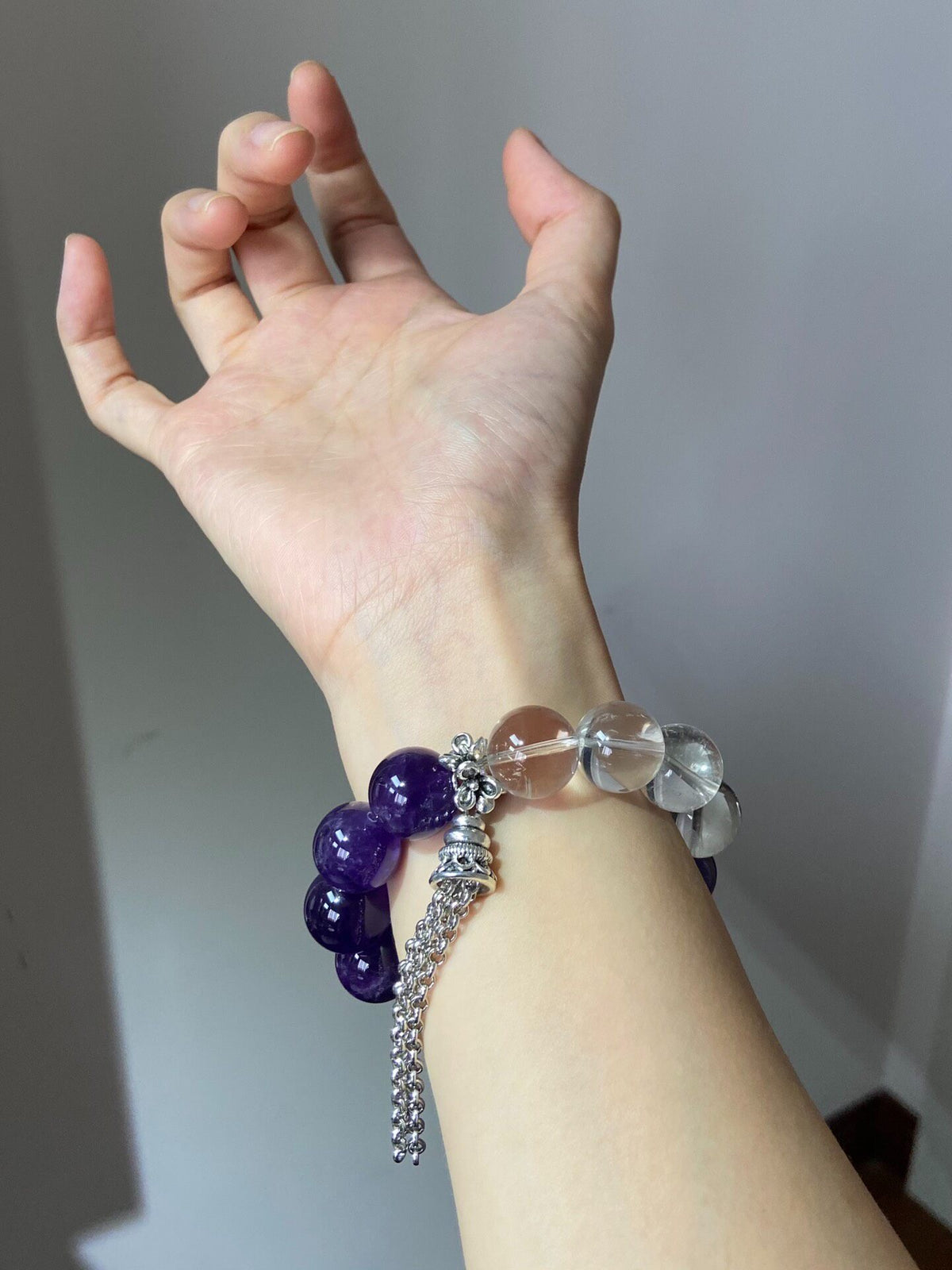 Amethyst Quartz Bracelet 14.5mm Beads
