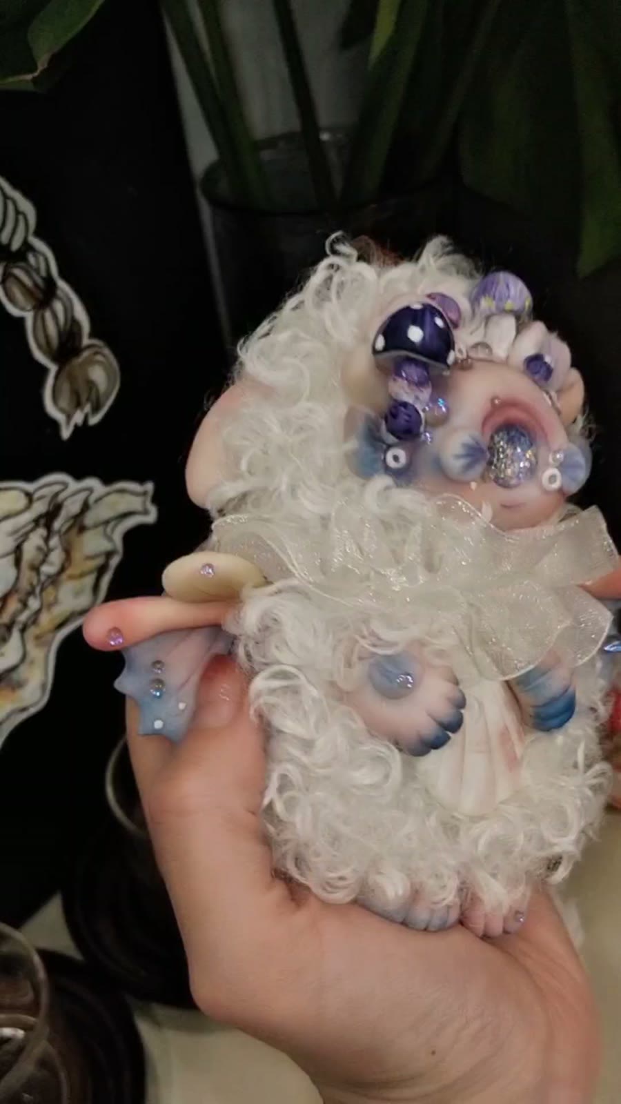 Ocean Mushroom Elf Clay Doll Ornament