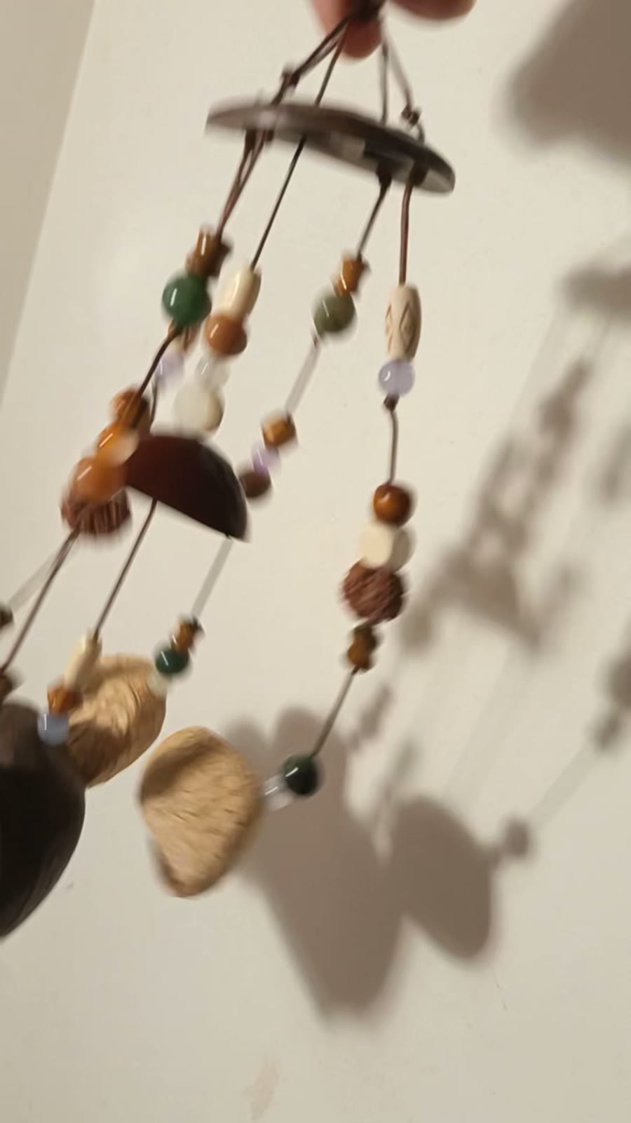 Handcrafted Shell Wind Chime with Natural Beads