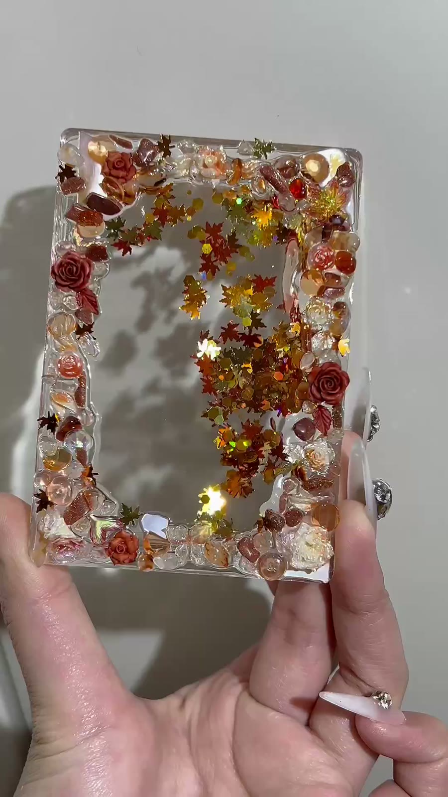 Porte-cartes Automne avec confettis holographiques