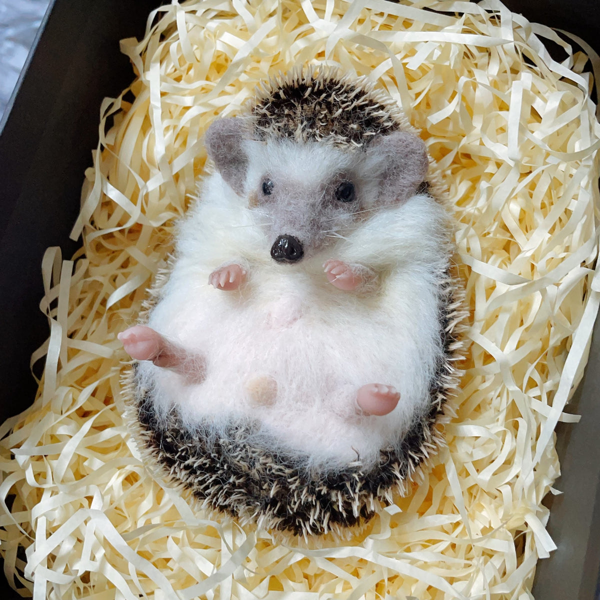 Wool Felt Realistic Hedgehog Palm-Sized Collectible