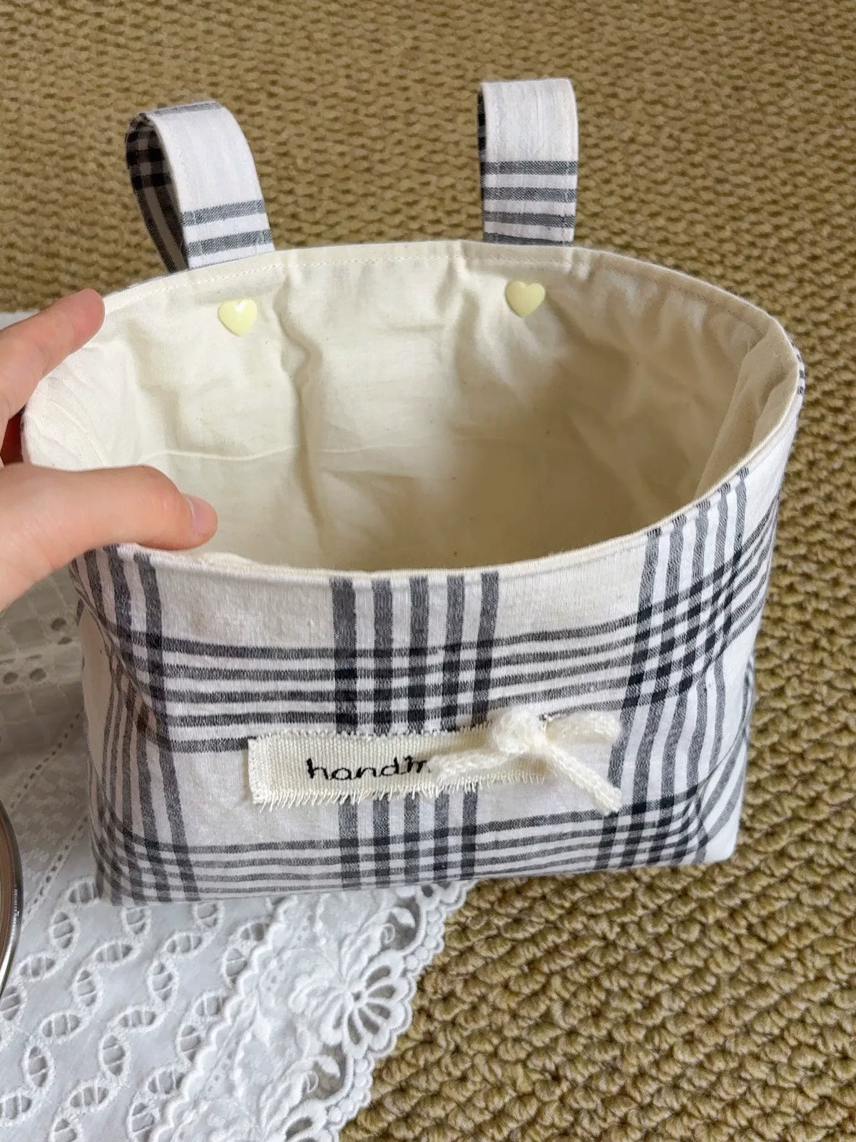 Handgewoven hangende beker van katoen