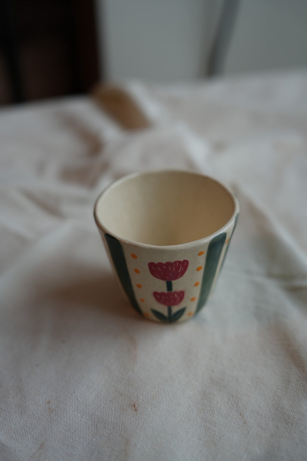 Hand Pinched Tulip Ceramic Cup 140ml