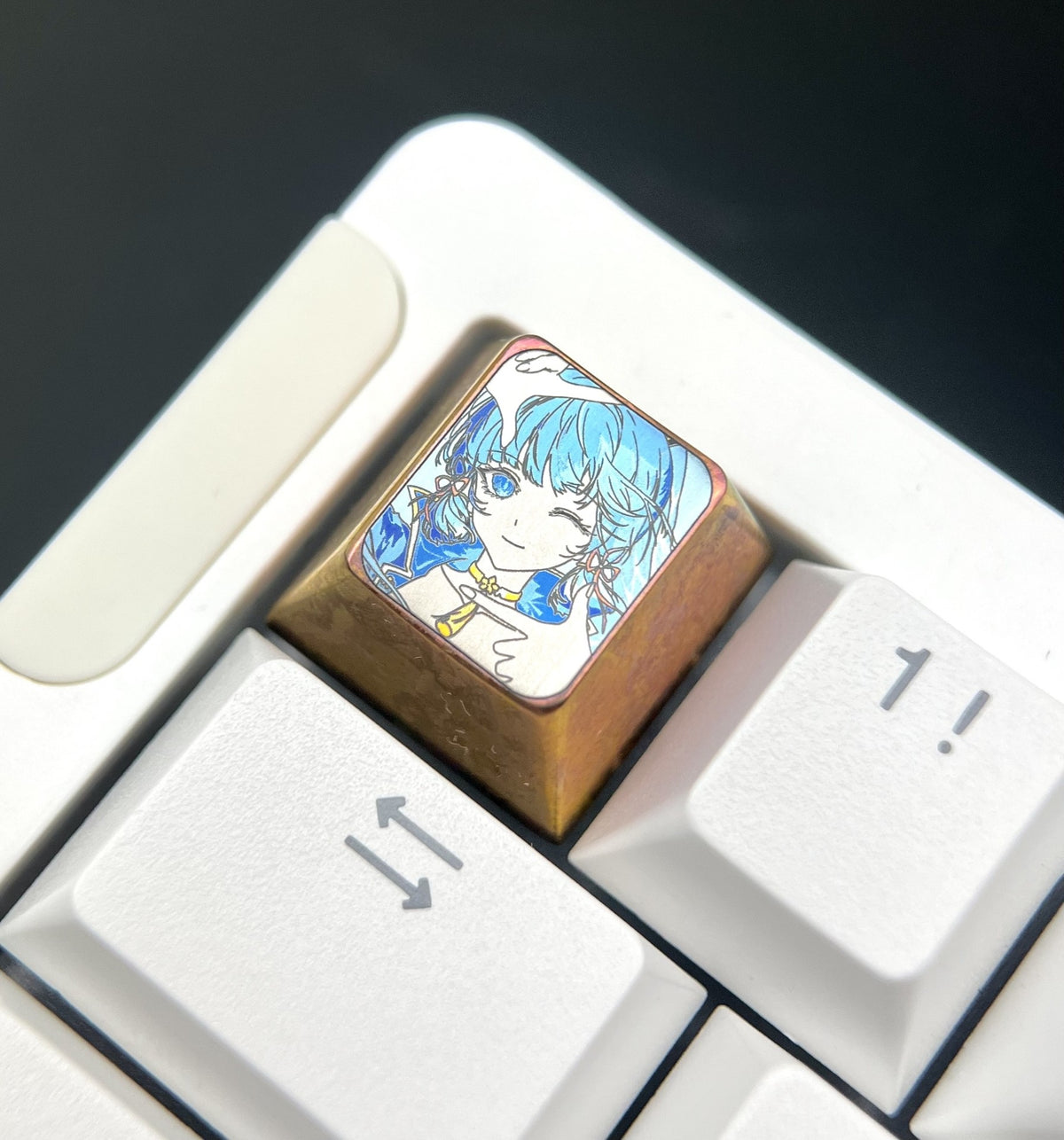 Titanium Alloy 1u Keycap with Anime Art