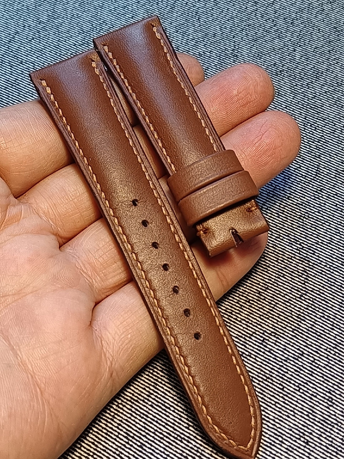 Brown Leather Watch Strap 20mm