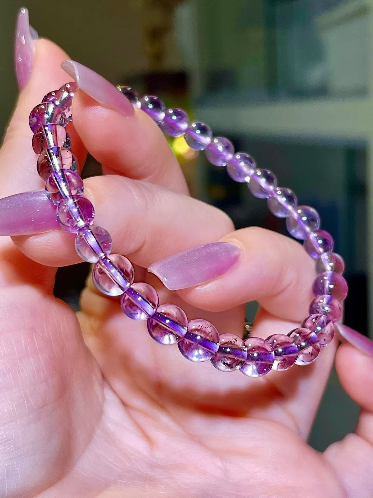 Amethyst-Perlenarmband rund 6 mm