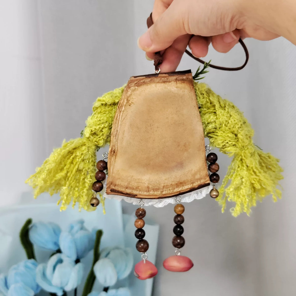 Handcrafted Forest Fairy Entada Pod Doll Charm