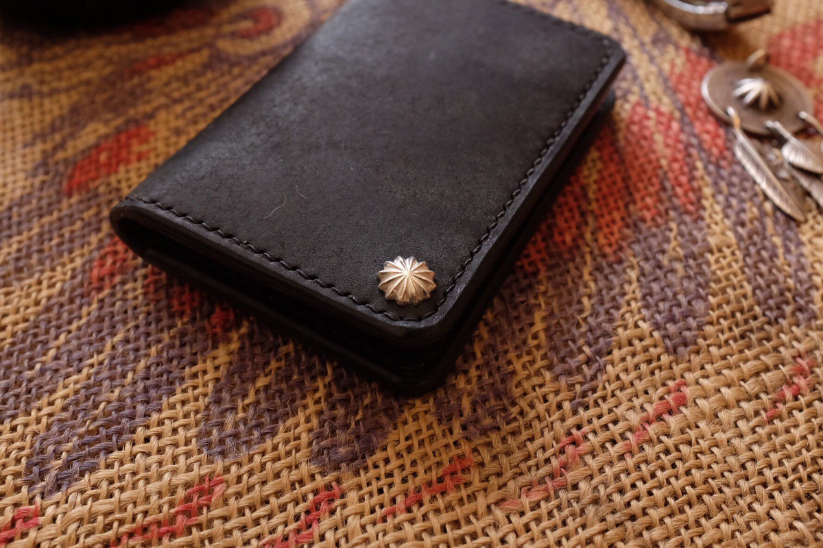 Handcrafted Leather Wallet with Silver Stud