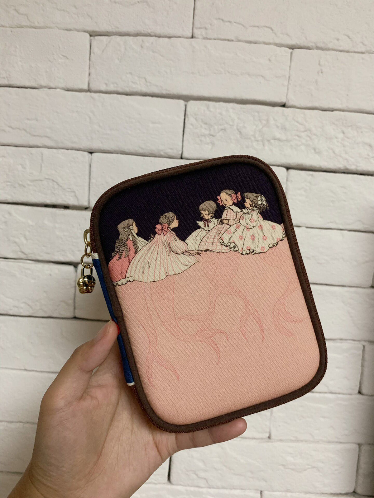 Oxford Cloth Zippered Pouch with Illustrations