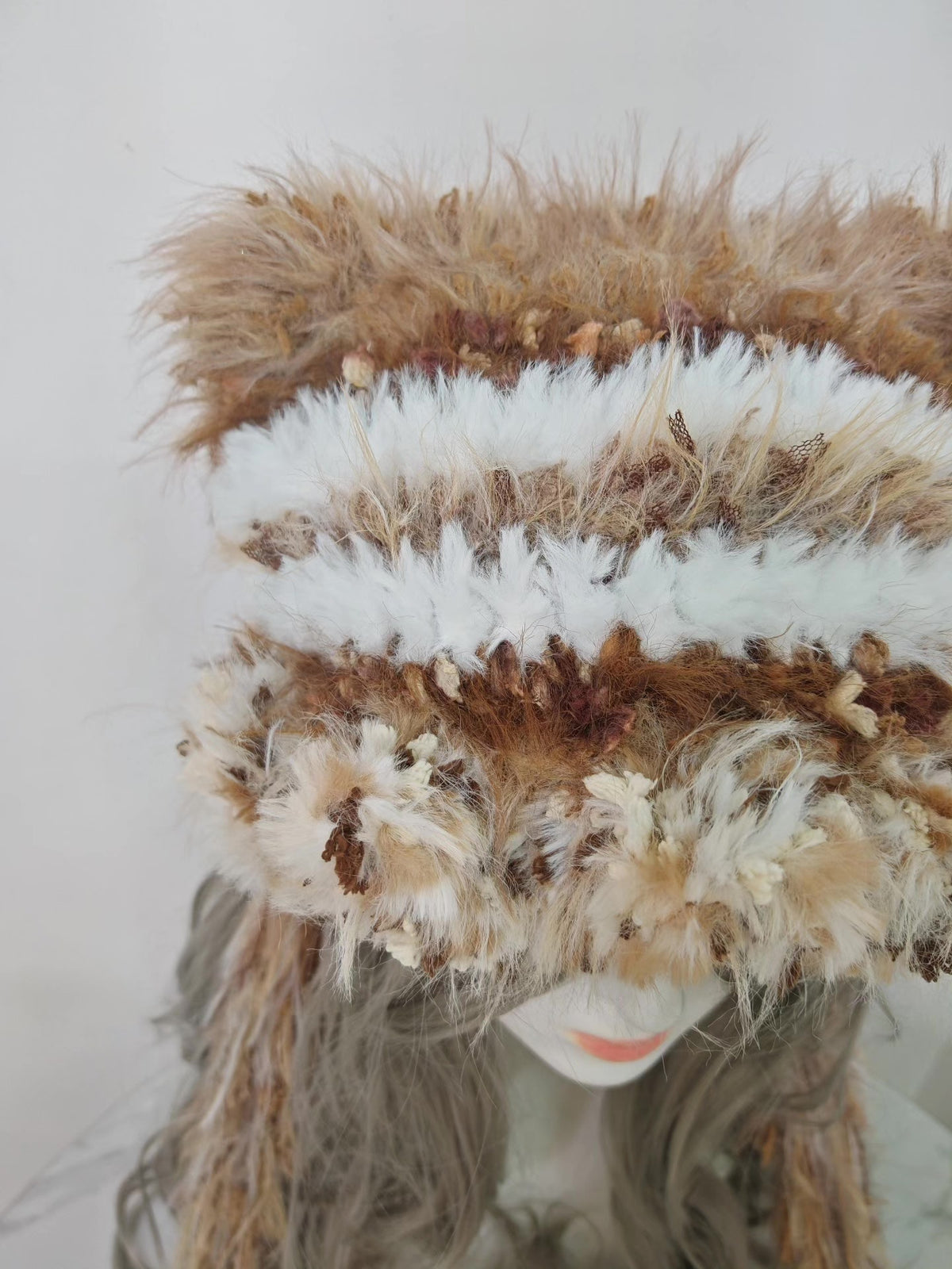 Furry Cat Ear Hat Brown