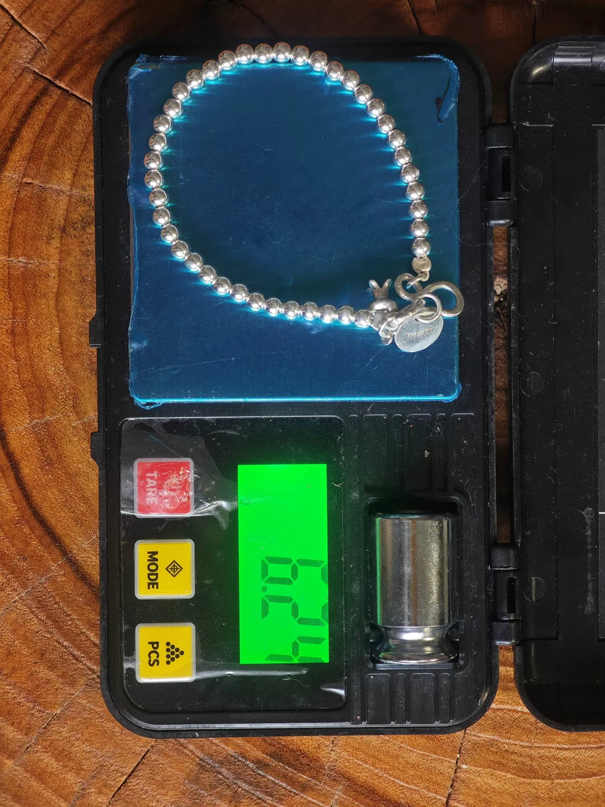 S925 Silber 4mm Perlenarmband mit Buchstabenanhänger