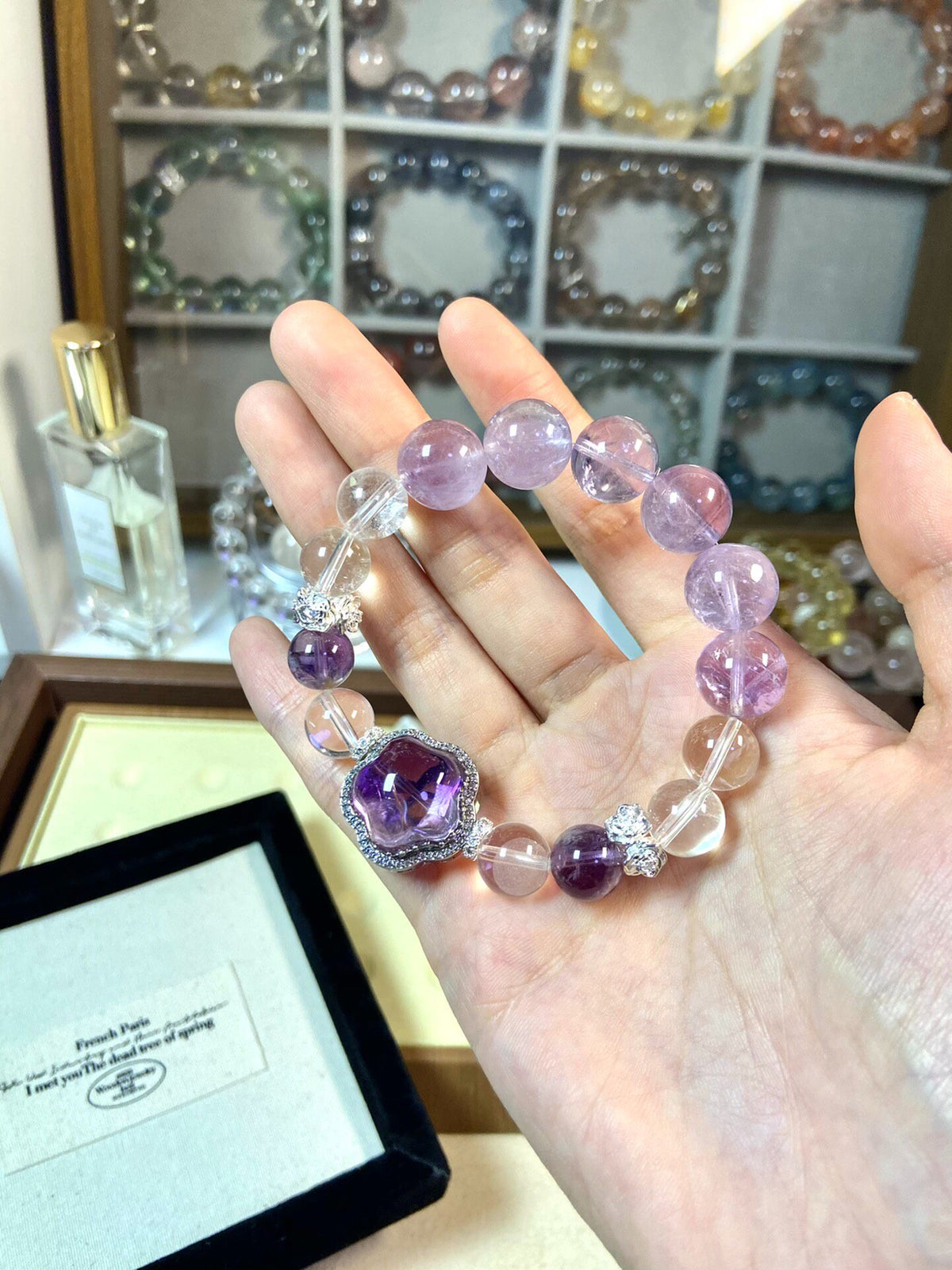 Purple Rabbit Hair Quartz Amethyst Crystal Bracelet