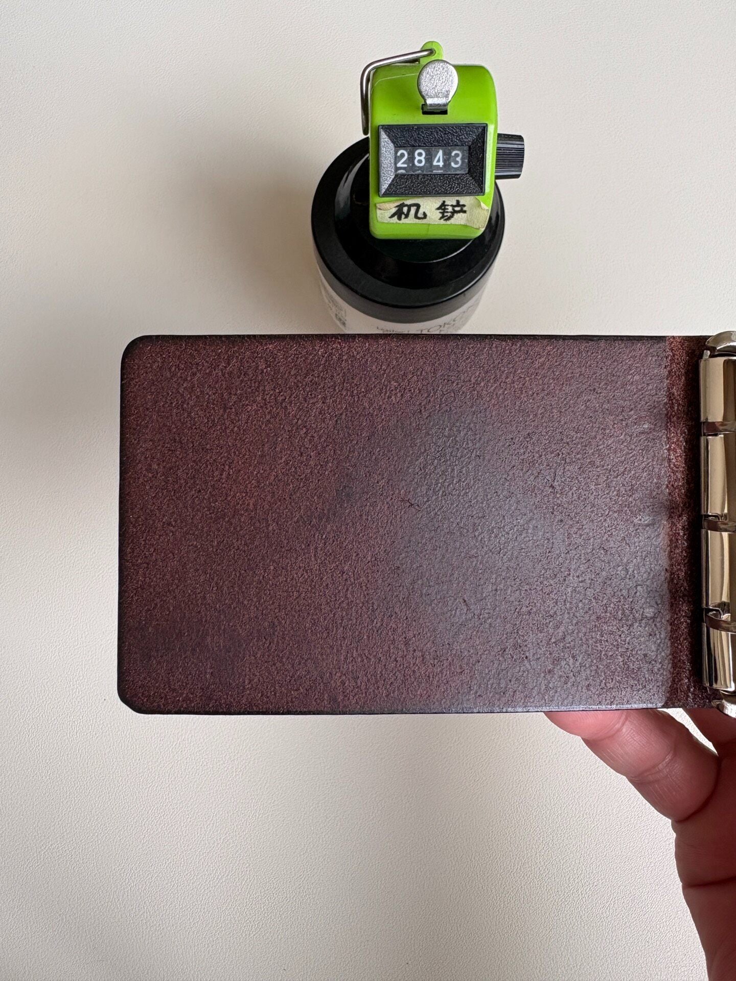 Handcrafted Leather Notebook with Stainless Steel Back Panel and Ring Binding
