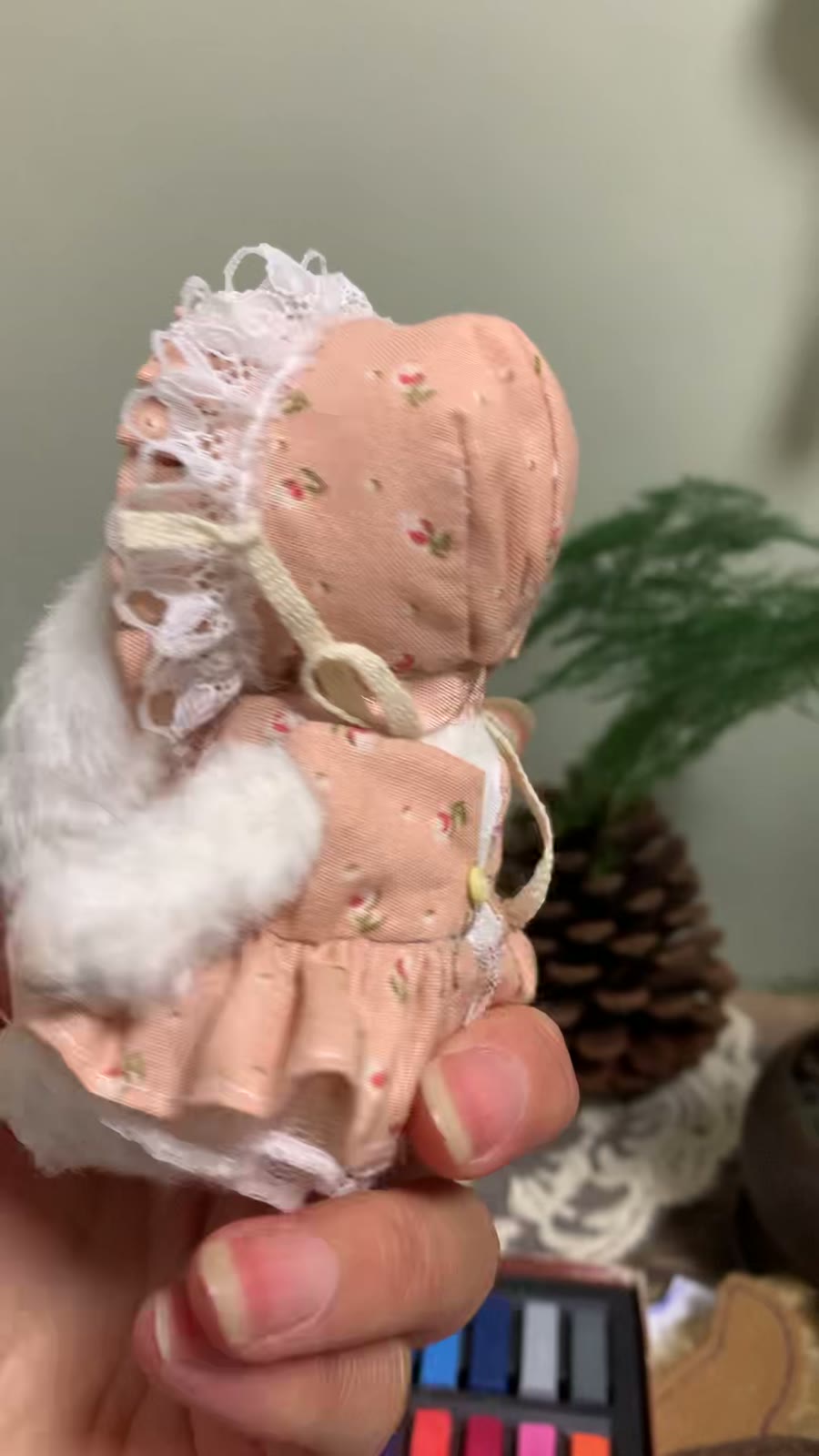 Handmade White Viscose Rabbit Doll