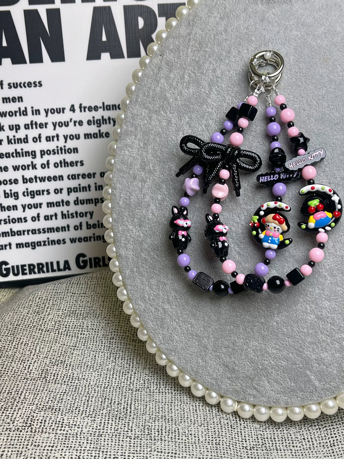 Handmade Hello Kitty Beaded Phone Chain